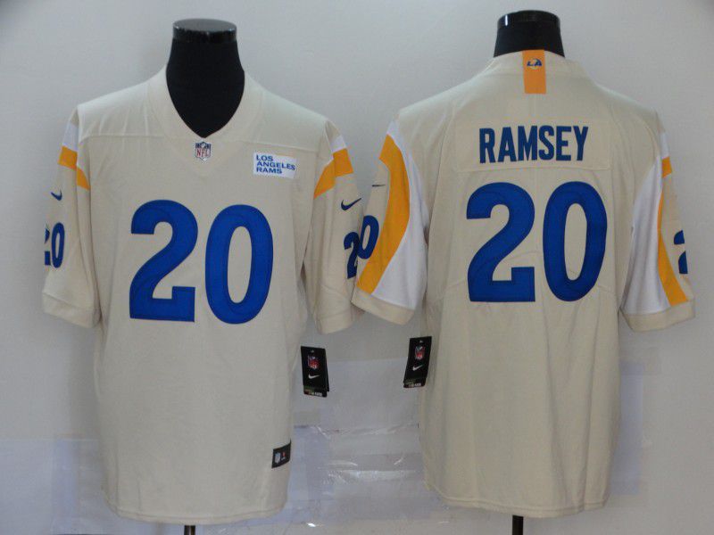 Men Los Angeles Rams #20 Ramsey Cream Nike Vapor Untouchable Stitched Limited NFL Jerseys->los angeles rams->NFL Jersey